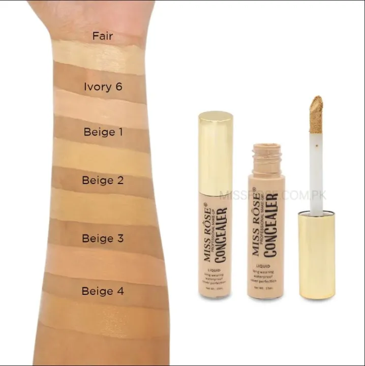 Miss Rose Perfect Cover 24H Hydrating Full Coverage Concealer Liquid 15ml - Image 4
