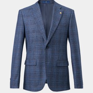 Classic Checkered Blazer Grey Check