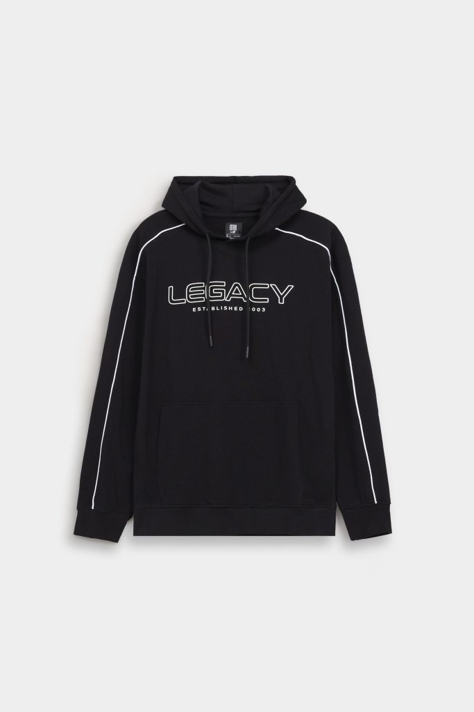 Slogan Print Pull-Over with Piping Detail