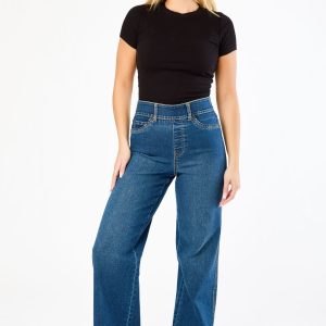 BBJ Storm Blue Body Sculpt Pull-On High-Rise Wide-Leg Jean