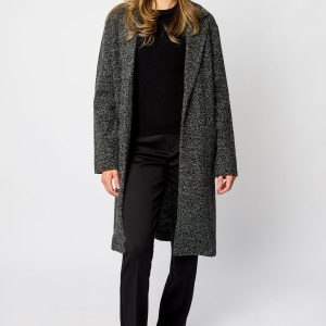 Bouclé Single-Breasted Longline Coatigan