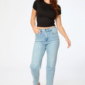 Tattoo Mid-Wash High-Rise Cropped Jean