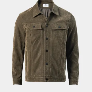 PU Leather Jacket Dark Olive