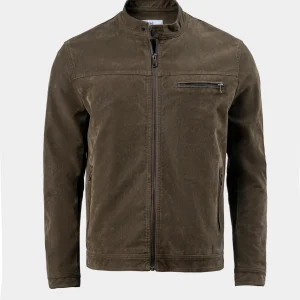PU leather Zipper Jacket Dark Olive