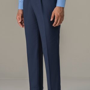 Elasticated pleated pant Navy