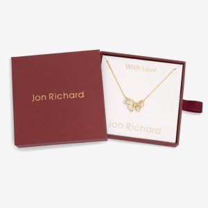 Jon Richard 18K Gold Plate Bow Pendant - Gift Box