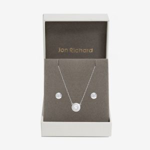 Jon Richard Silver Plated and Crystal Bezel Set - Gift Box